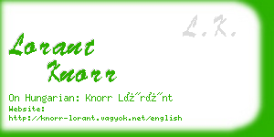 lorant knorr business card